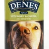 12 X Denes Dog Adult With Rabbit & Chicken + Herbs 400g -Pampered Paws 11978