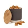 Great&Small Grey Stoneware Dog Treat Jar With Bamboo Lid -Pampered Paws 212554