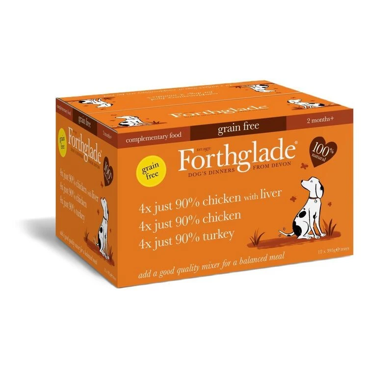 12 X 395g Forthglade Just Chicken/Turkey/Chicken & Liver Variety Pack 3 12 X 395g Forthglade Just Chicken/Turkey/Chicken & Liver Variety Pack
