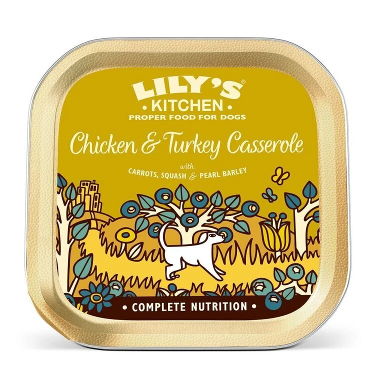 10 X 150g Lily's Kitchen Wet Dog Tray Chicken & Turkey Casserole 3 10 X 150g Lily's Kitchen Wet Dog Tray Chicken & Turkey Casserole