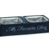 Designed By Lotte Melamine Double Diner My Favourite Dog Bowl Grey -Pampered Paws 64889 28129