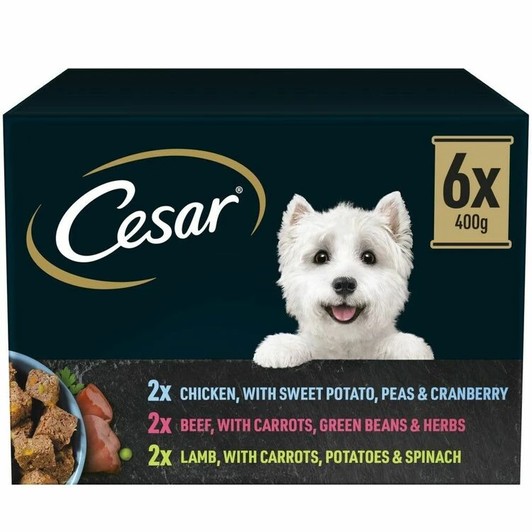 6 X Cesar Natural Goodness Adult Wet Dog Food Tins Mixed In Loaf 400g 3 6 X Cesar Natural Goodness Adult Wet Dog Food Tins Mixed In Loaf 400g