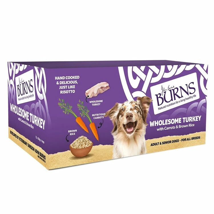 12 X Burns Wholesome Turkey Dog Food 150g 3 12 X Burns Wholesome Turkey Dog Food 150g