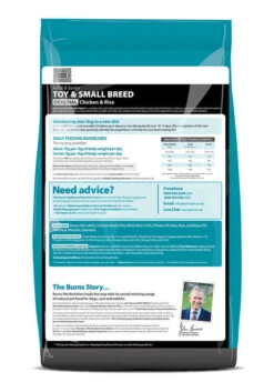 Burns Toy & Small Breed Original Chicken & Rice Adult/Senior Dog Food -Pampered Paws Toy Small Breed 6kg reverse