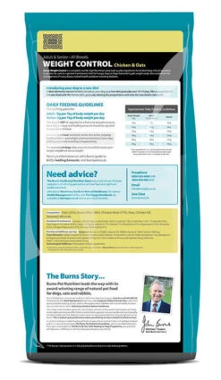 Burns Weight Control Chicken And Oats Dog Food 9 Burns Weight Control Chicken And Oats Dog Food -Pampered Paws Weight Control 12kg reverse