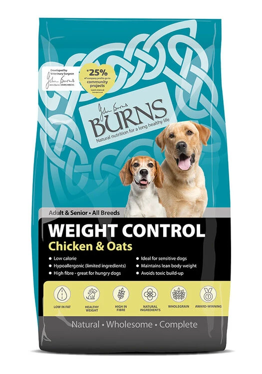 Burns Weight Control Chicken And Oats Dog Food 3 Burns Weight Control Chicken And Oats Dog Food
