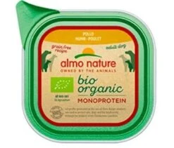 11 X Almo Nature Bio Organic Monoprotein With Chicken Dog Food 150g