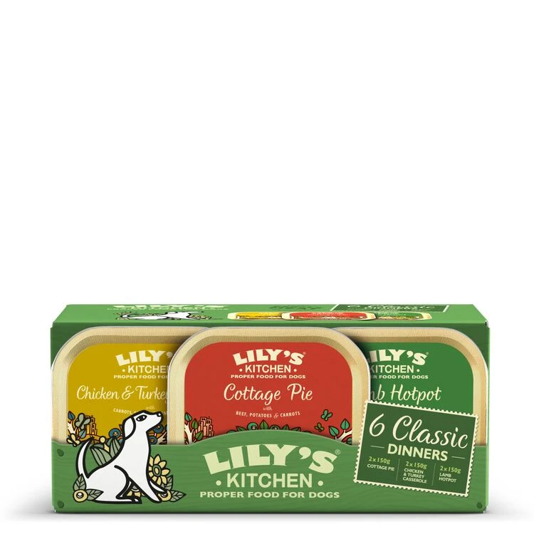 4 X Lily's Kitchen Dog Wet Trays Classic Dinners Multipack 6x150g 3 4 X Lily's Kitchen Dog Wet Trays Classic Dinners Multipack 6x150g