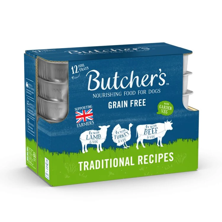 36 X 150g X Butcher's Grain Free Traditional Recipes Tray Dog Food 3 36 X 150g X Butcher's Grain Free Traditional Recipes Tray Dog Food