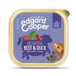 11 X Edgard & Cooper Dog Wet Cup Beef & Duck 150g