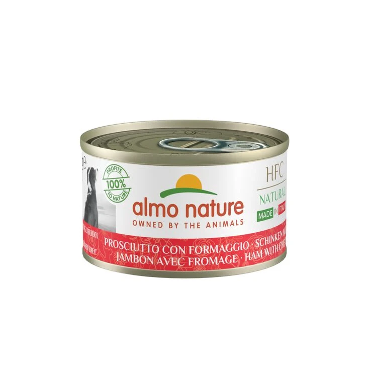 24 X 95g Almo Nature HFC Natural Made In Italy Ham With Cheese Wet Dog Food 3 24 X 95g Almo Nature HFC Natural Made In Italy Ham With Cheese Wet Dog Food
