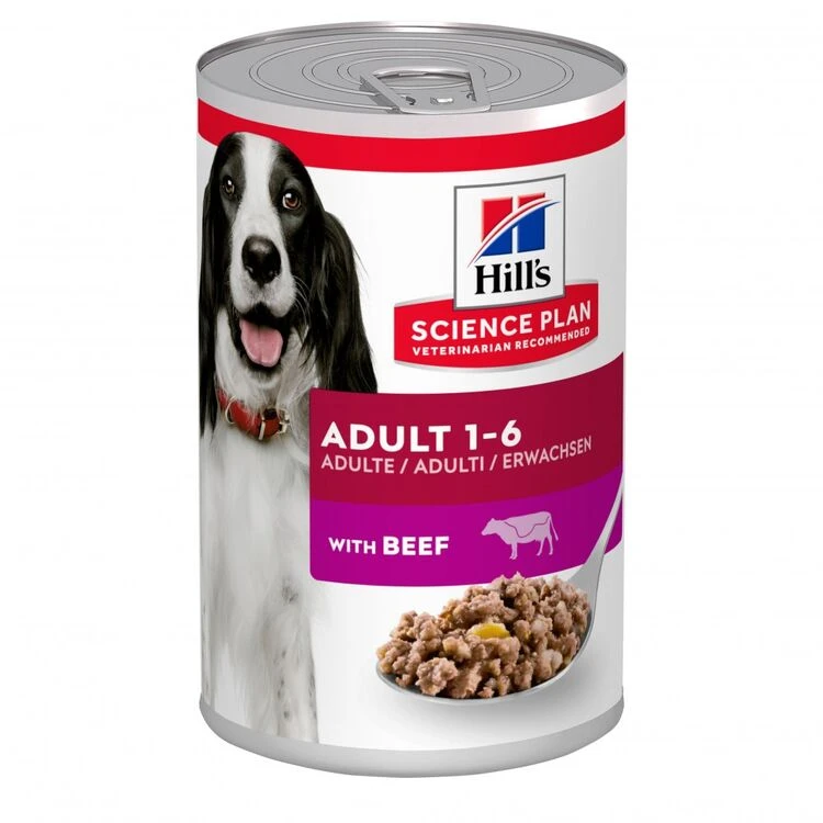 12 X Hill's Science Plan Adult Dog Food With Beef 370g 3 12 X Hill's Science Plan Adult Dog Food With Beef 370g