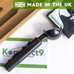 Kompact 9 Retractable Dog Ball Launcher -Pampered Paws product image 1 made in the uk black