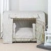 Lords & Labradors Dog Crate Set In Regency Stripe -Pampered Paws regency stripe gold crate set