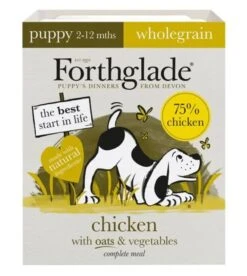 18 X Forthglade Wholegrain Chicken With Oats & Vegetables Complete Puppy Wet Dog Food 395g